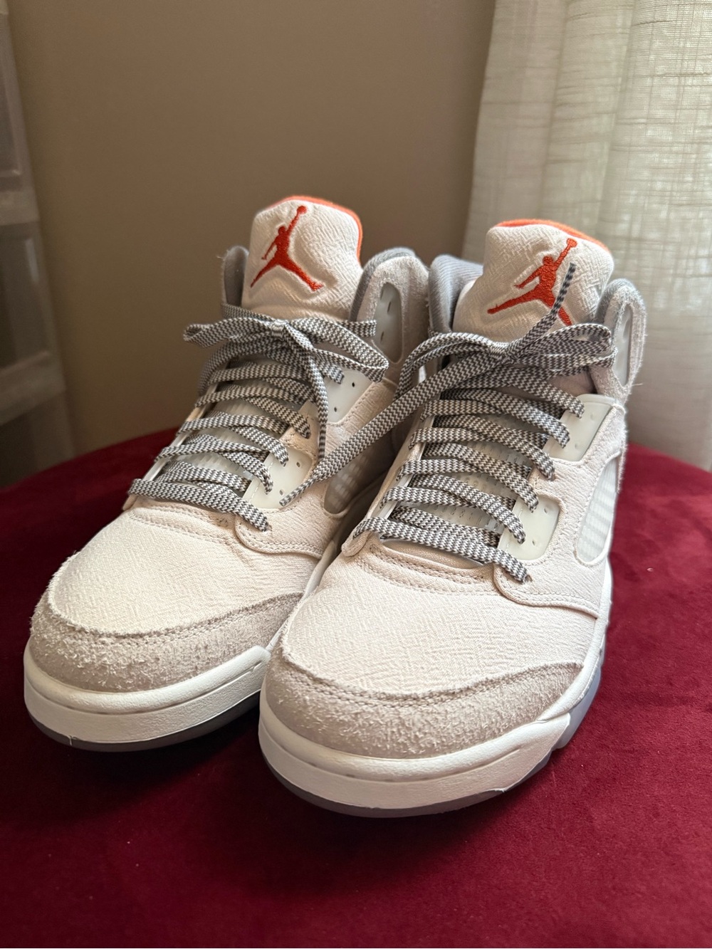 Jordan Men’s Sneakers in White with Orange Jumpman